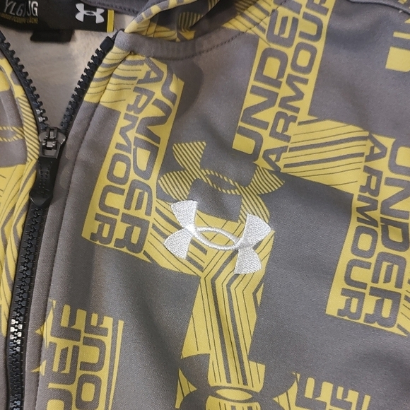 Under Armour Gray and Yellow Performance Jacket Youth Size L - Picture 2 of 9